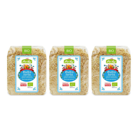 Zestaw: 3x BUŁKA TARTA RAZOWA BIO 250 g - BIO RAJ