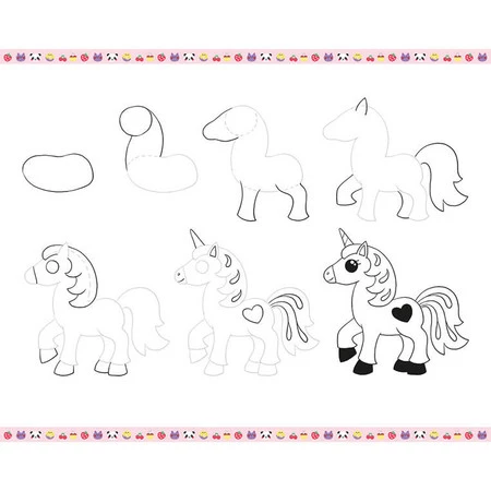 Janod Zestaw kreatywny Rysowanie krok po kroku Modele kawaii 20 rysunków 7+