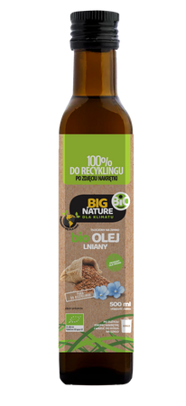 Big Nature Olej Lniany 500 ml bio