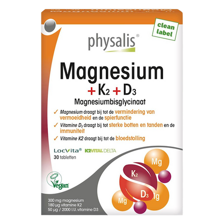 Physalis Magnez + K2 + D3 – magnez, witamina K2 i D3 - 30 tabl.