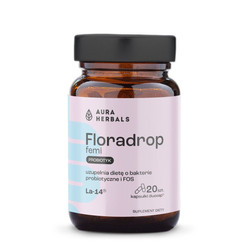 Aura Herbals Floradrop femi probiotyk 20 kaps. KRÓTKA DATA 2026-06-04