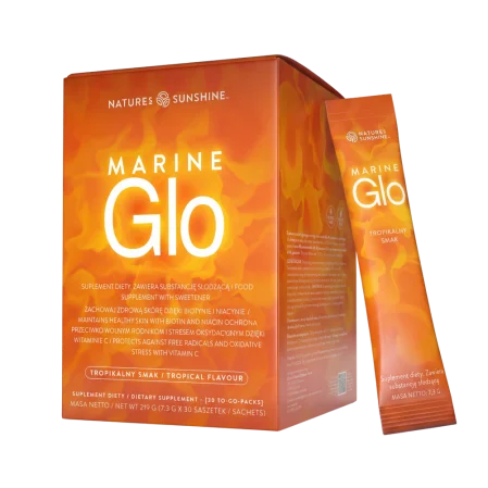 Natures sunshine Collagen Marine Glo hydrolizowany kolagen rybi 30 saszetek smak tropikalny