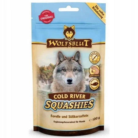 Wolfsblut Dog Squashies Cold River  – miękka przekąska treningowa bez zbóż - 100g