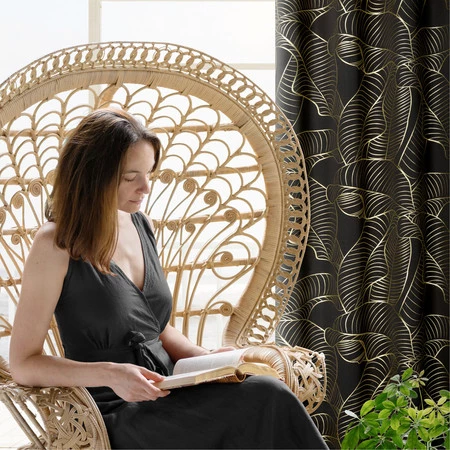 ZASŁONA GOTOWA KIARA 140 X 250 CM CZARNY