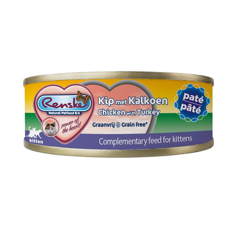 Zestaw 10x RENSKE Kitten chicken turkey - kurczak z indykiem karma dla kociąt (70g)