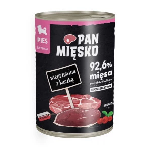 Pan Mięsko Wieprzowina z kaczką- Karma mokra dla psa szczeniaka - 400g