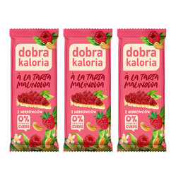 Zestaw: 3x Baton z nerkowców A'la Tarta malinowa bez dodatku cukru 35 g