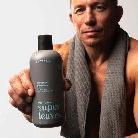Attitude SUPER LEAVES MEN, Żel pod prysznic, dla mężczyzn - Eukaliptus i szałwia, 415 ml