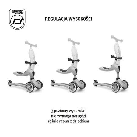SCOOTANDRIDE Highwaykick 1 Lifestyle 2w1 Jeździk i hulajnoga z zamykanym schowkiem 1-5 lat Leopard