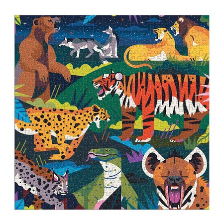 Mudpuppy Puzzle rodzinne świecące w ciemności Drapieżniki 500 elementów 8+