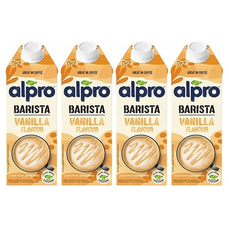 Zestaw 4x Alpro Napój Owsiano-Sojowy Barista Wanilia  750ml
