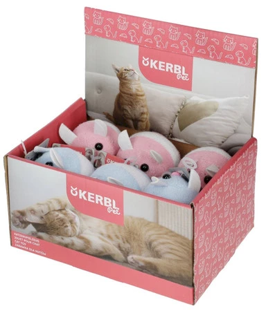 KERBL Mysz drgająca Frotte Zabawka dla kota 7cm