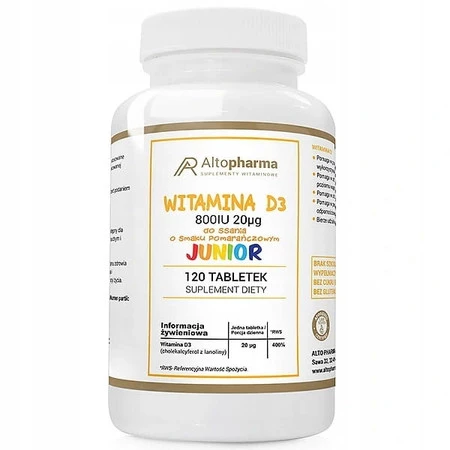 Witamina D3 Junior 800IU suplement diety 120 tabletek