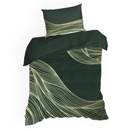Komplet pościeli satynowej Premium 3, 160 x 200 cm, Ciemnozielony
