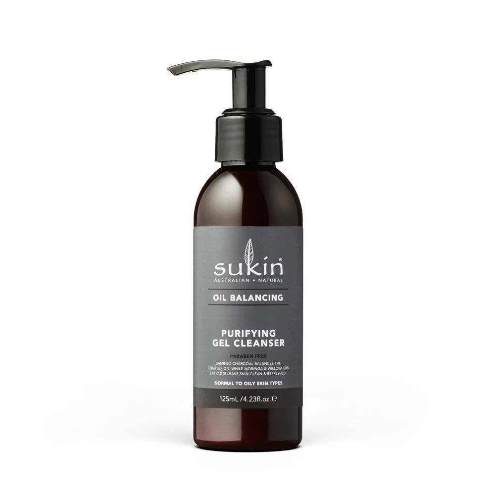 Sukin, OIL BALANCING Oczyszczający żel do mycia twarzy z aktywnym węglem, 125ml