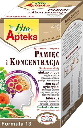 Malwa − F13 Pamięć i koncentracja, herbata − 20 x 2 g