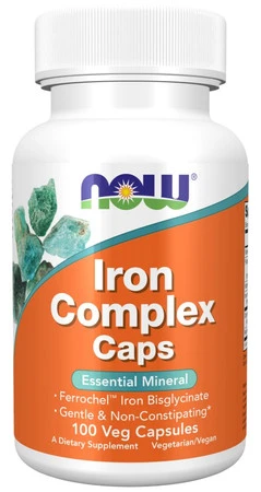 NOW FOODS Iron Complex - Żelazo Complex (100 kaps.)
