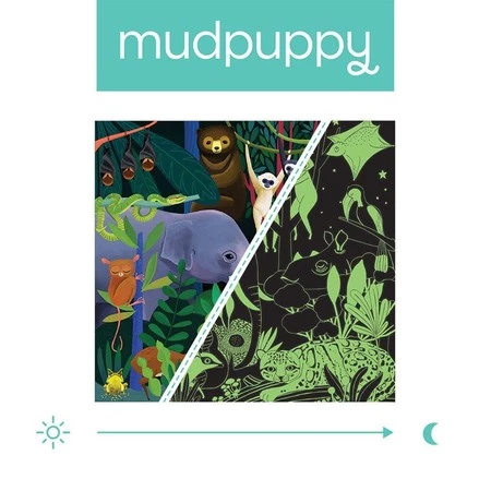 Mudpuppy Puzzle rodzinne świecące w ciemności Dżungla 500 elementów 8+