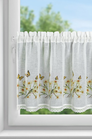 FIRANA GOTOWA FLORA 150 X 60 CM BIAŁY