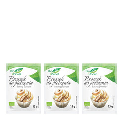 Zestaw: 3x PROSZEK DO PIECZENIA BIO 15 g - BIO PLANET