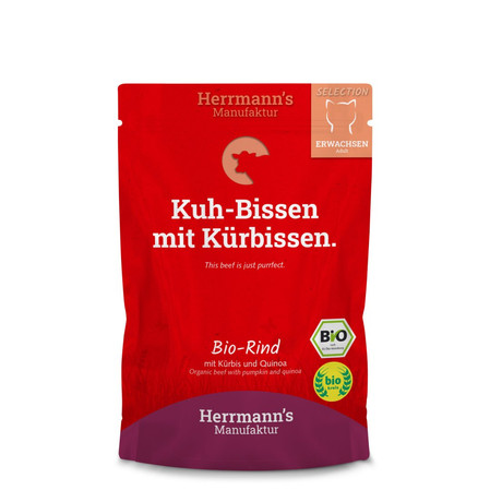 Zestaw 10x HERRMANN'S Selection Cat Bio Rind- bio wołowina z dynią (100g)
