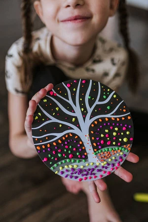 Janod Zestaw kreatywny Malowanie kropkami Dots painting I love creativity 8+