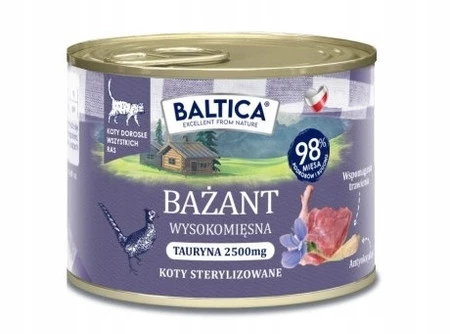 Baltica Smaki Regionów Kot Dorosły Bażant  - Karma Mokra Dla Kota - 185g
