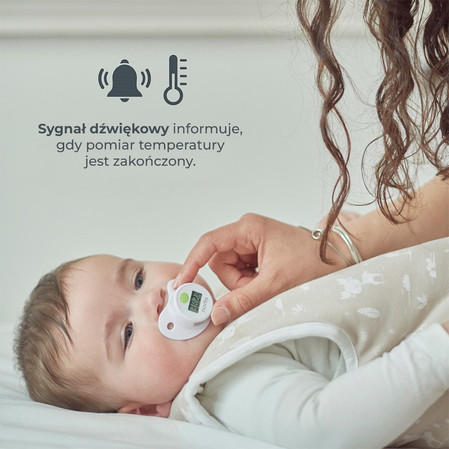Nuvita, Termometr smoczek z cyfrowym wyświetlaczem do pomiaru gorączki, Biały