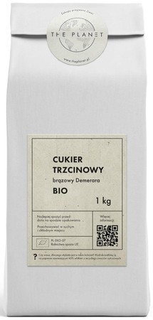 CUKIER TRZCINOWY DEMERARA BIO 1 kg - THE PLANET