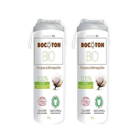Zestaw: 2x Bocoton Płatki Kosmetyczne Okrągłe Bio 80Szt.