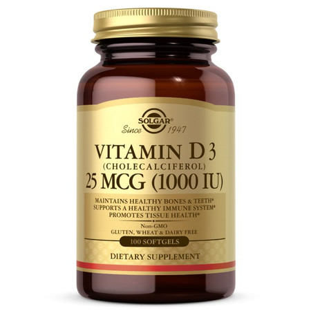 Solgar Witamina D3 1000 IU 25 mcg - 100 kaps.