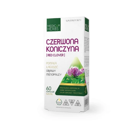 Zestaw: 1x Medica Herbs Czerwona Koniczyna Red Clover 60 kaps, 1x  Medica Herbs Kolagen Morski 60 kaps i 1x Medica Herbs Gymnema Morwa Berberyna 60 kaps.