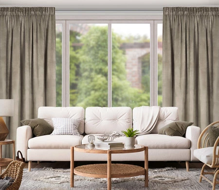 ZASŁONA GOTOWA MELANIE NA TAŚMIE 140 X 270 CM BRĄZOWY