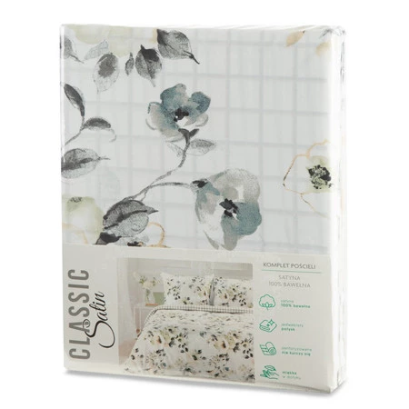 Komplet pościeli satynowej Spring 32, 220 x 200 cm, Biały