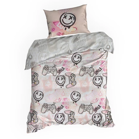 Pościel bawełniana D91 Kid 17 140 x 200 cm, Biały