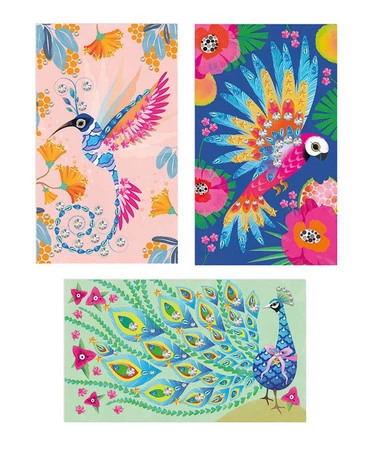 Janod Zestaw artystyczny Czarodziejskie cyrkonie Piękne ptaki 7+