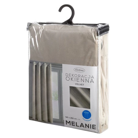 Zasłona ZAS/MELANIE/BEŻ 140X260 PRZELOTKI