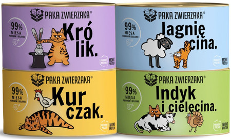 Paka Zwierzaka Królik - karma mokra dla psa - 200g