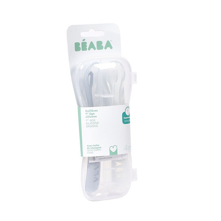 BEABA Zestaw 2 łyżeczek silikonowych w podróżnym etui 4 m+ Windy Blue