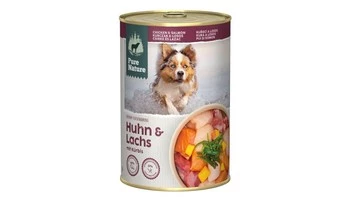 Zestaw 10x PURE NATURE DOG Huhn Lachs - kurczak i łosoś z dynią dla dorosłych psów (400g)