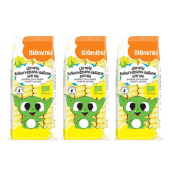 Zestaw: 3x CHRUPKI KUKURYDZIANO-JAGLANE SPIRALE BEZGLUTENOWE BIO 60 g - BIOMINKI