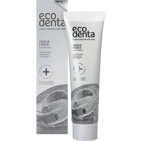 Ecodenta − Pasta do zębów o potrójnym działaniu z białą glinką, propolisem i Teavigo − 75 ml