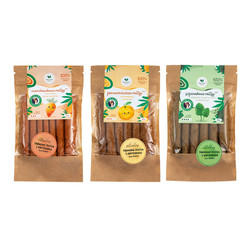Zestaw mix smaków Naturalnie zdrowi: 1x Pomarańczowe rollsy z witaminą C i cynkiem 50g, 1x Szpinakowe rollsy z żelazem i witaminą C 50g i 1x Marchewkowe rollsy naturalny 50g