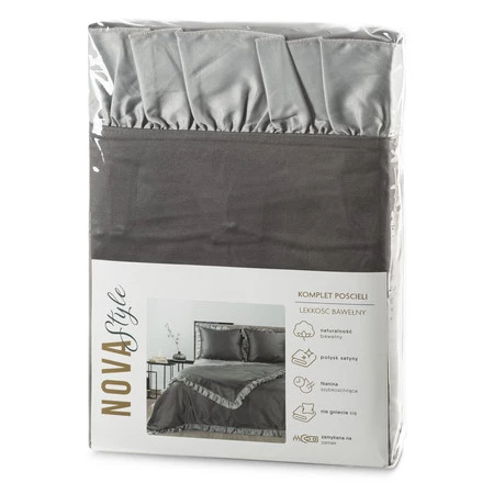 Komplet pościeli Eliza, 160 x 200 cm, Stalowy