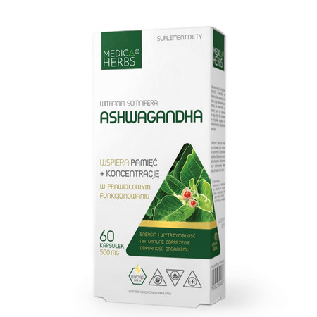  Medica Herbs Ashwagandha na wsparcie w redukcji stresu 60 kaps.
