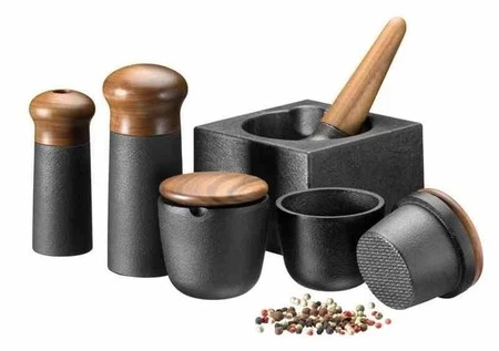 SKEPP - Pojemnik na sól morską Walnut, drewniane w