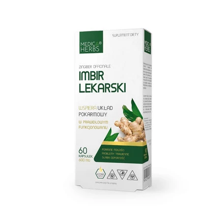 Zestaw 2x MEDICA HERBS Imbir Lekarski 600mg - 60 kaps.