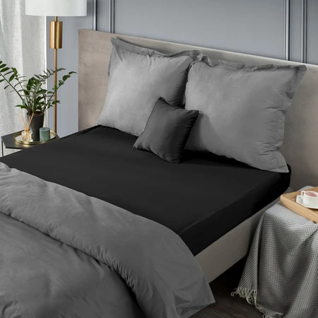 Prześcieradło z gumką, Nova3 100 x 200 x 25 cm, Czarny