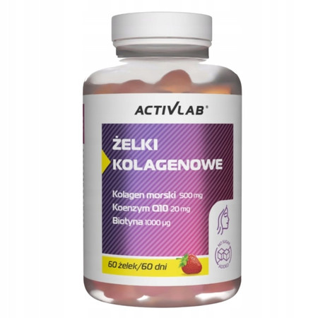 ACTIVLAB ŻELKI KOLAGENOWE wygodna forma wsparcia urody 60 żelek smak truskawka