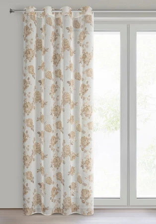 Zasłona ZAS/MELA/BEŻ+ZŁ 140X250 PRZELOTKI